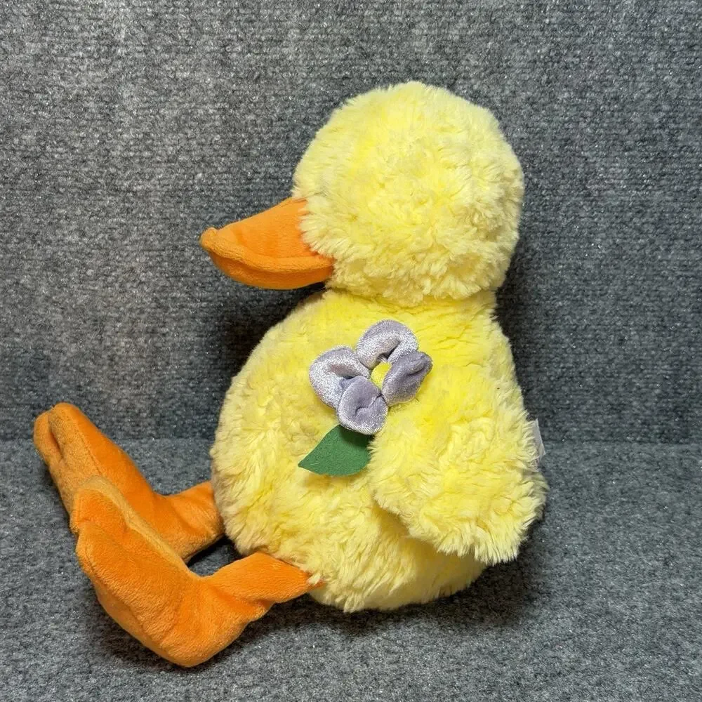 Vintage Gund Yellow Flower Duck Duckling Plush Stuffed Animal Soft Cuddly 12”